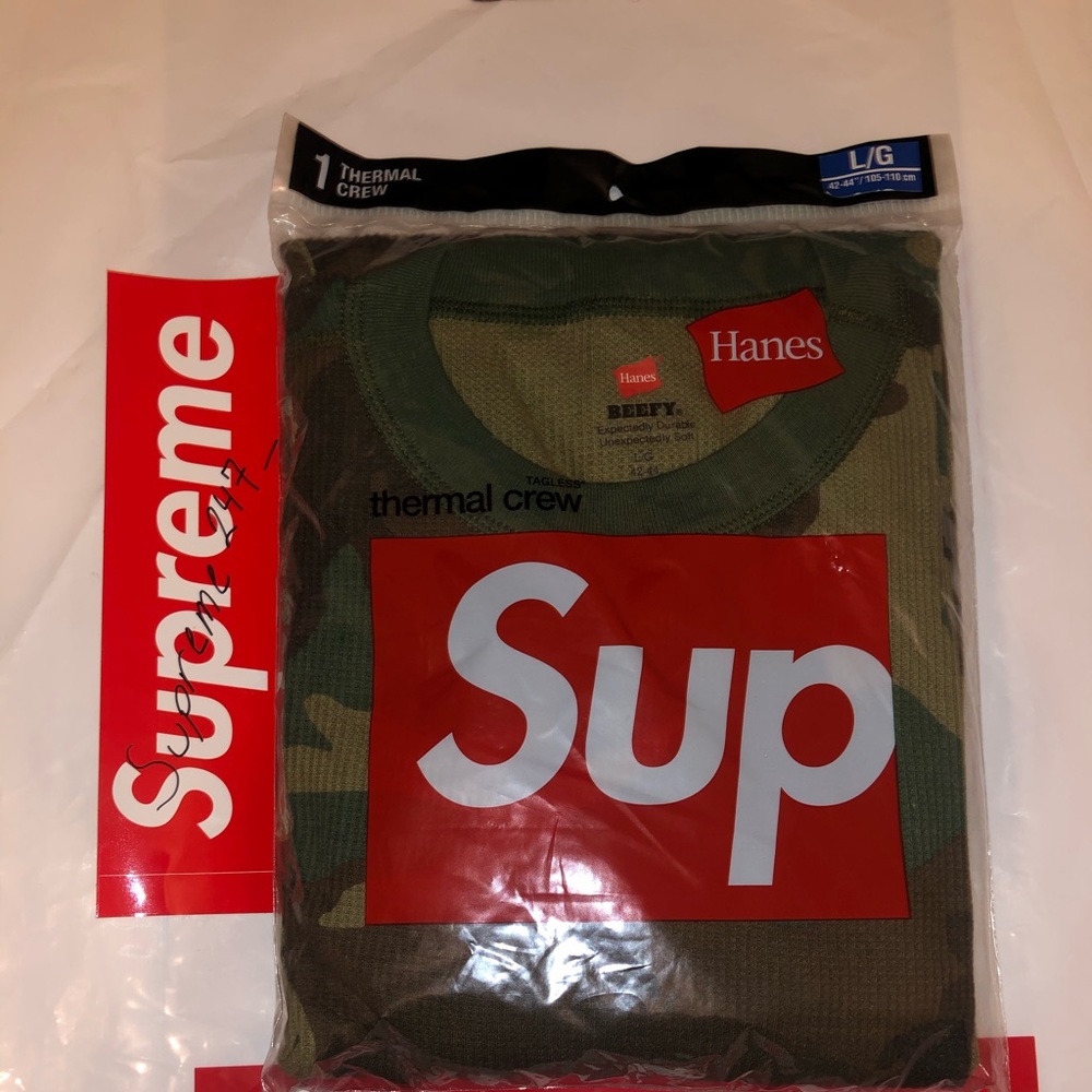Supreme Hanes Thermal Crew Woodland Camo (1 Pack)